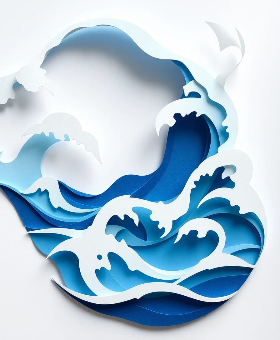 Cut-paper wave